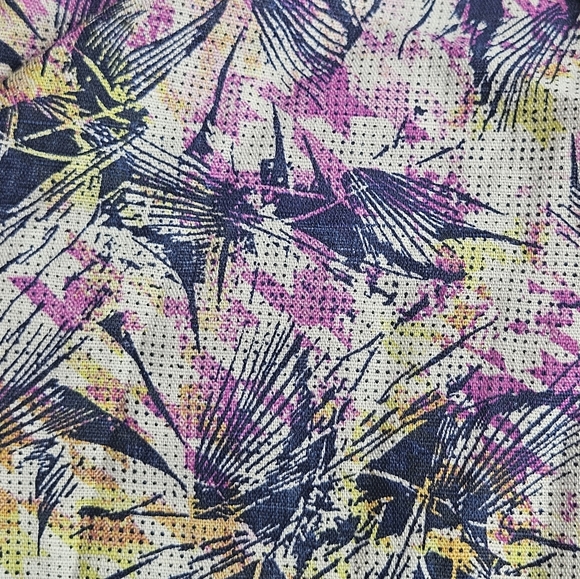 Robert Graham Rory Print Multi-Color Linen Blend Short Sleeve Button Front Large - Picture 8 of 9